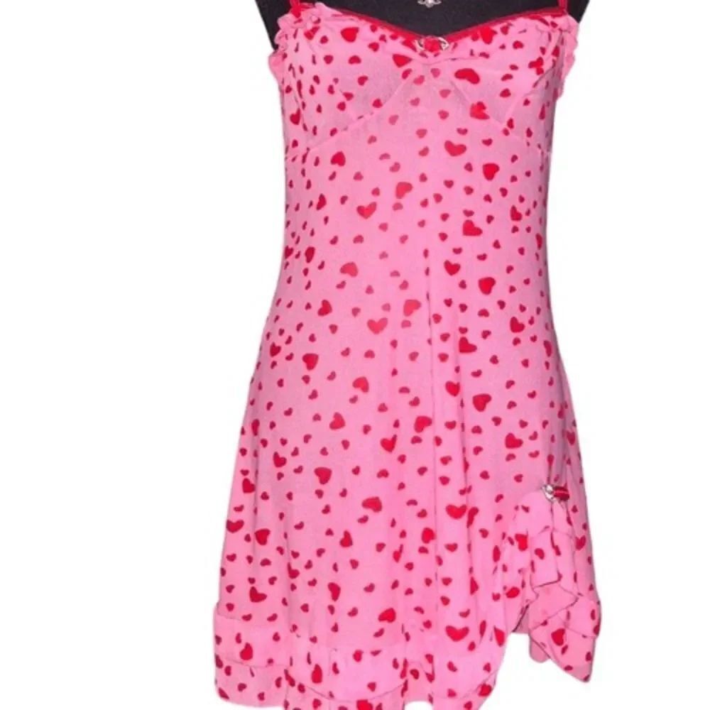 Sugar Thrillz Heart Print Mesh Slip Dress